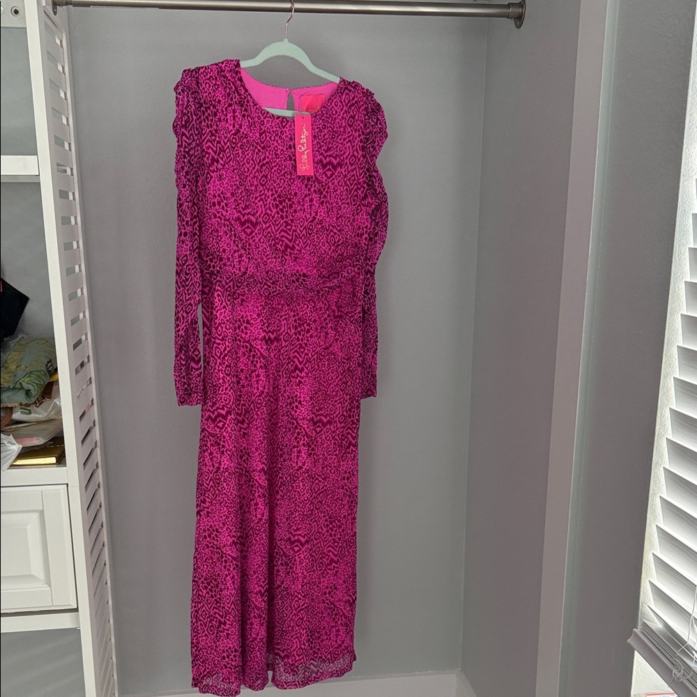 Lilly Pulitzer Cerise Pink Pattern Play Women's Dress XL